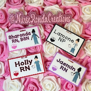 Personalisiertes Namensschild, niedliches Abzeichen zurück, gesundheitswesen, Geschenk, Badge Buddy, Namensschild, Krankenschwester, EP, CNA, Geschenk des Pflegepersonals