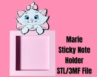 Marie Sticky Note Holder  (STL & 3MF Digital Download)