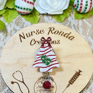 Christmas Tree Snack Badge Reel, NICU Nurse Badge, Labor Delivery Badge Reel, Nurse Gift, Medical, Pediatrics, Baby Badge, Christmas Badge