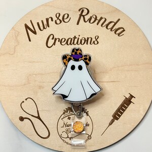 Ghost Cowboy Badge Reel, Gift, Badge Holder, Spooky Ghost Badge Reel