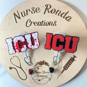 ICU Badge Reel, Medical, Intensive Care Unit, ICU Nurse Gift, Doctor, Medical