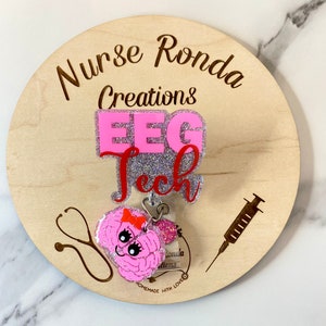 EEG Tech Badge Reel, Electroencephalography Badge Reel, EEG Technician, Gift, Brain Badge Reel, ID Badge Holder