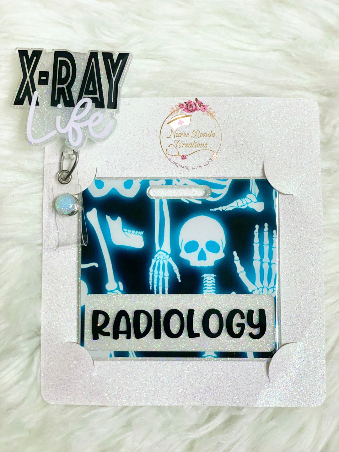 2-Pack Radiology Badge Reels - Skull Design, Retractable ID Holder For Hospital Workers - View #6