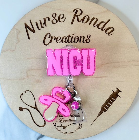 NICU Badge Reel, NICU Nurses, Pacifier Badge Reel, Medical, Gift, Preemie  Badge Reel -  UK
