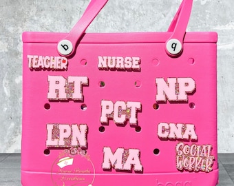Bogg Taschenanhänger, Bogg Charms, Krankenschwester, Sozialarbeiter, RT, NF, Lehrer, Geschenk, NUR für offizielle Bogg Bag, Acryl