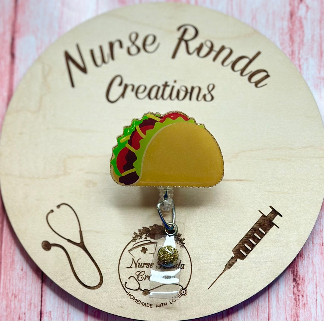 Taco Badge Reel, Taco Tuesday, Medical, Gift, Taco Lovers, Food Badge ...