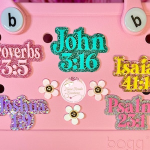 Bible Verse Bogg Charm, Personalized Acrylic Charm, 3D Tag, Bogg Bag Tag, Acrylic