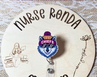 Football Badge Reel, Chiefs Badge, Football Team, Gift