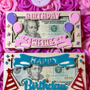 Birthday Money Holder, 3D Birthday Money Holder, Birthday Gift,  Money Holder, Cash Holder, Custom