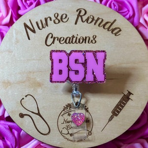 BSN Badge Reel, Nurse Badge Reel, Medical, Gift, ID Badge Holder, Cute Badge Reel, Custom
