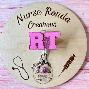 RT Badge Reel, Respiratory Therapist, Medical, Gift, Stethoscope Charm, Respiratory Badge Reel