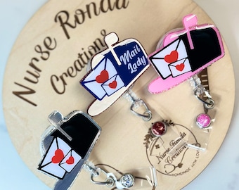 Mailbox Badge Reel, USPS Badge Reel, Gift, Postal Worker, Mail Carrier, ID Badge Holder