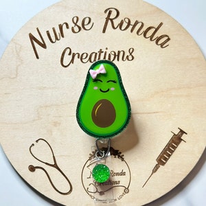 Avocado Badge Reel, ID Badge Holder, Medical, Gift, Cute Badge Reel