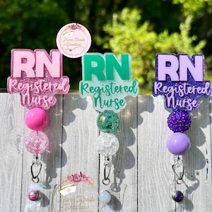 Registered Nurse RN  Badge Reel, Nurse Badge Reel, Medical, Gift, ID Badge Holder, Cute Badge Reel