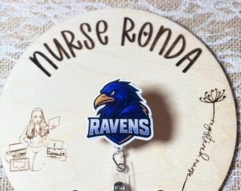 Football Badge Reel, Ravens Badge, Football Team, Gift