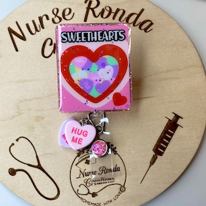 Heart Candy Badge Reel, Valentine’s Day Badge Reel, Sweetheart Candy Box, ID Badge Holder, Gift