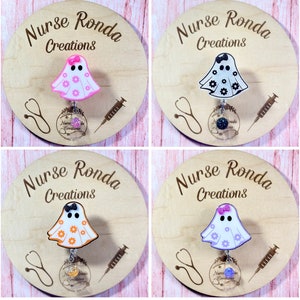 Ghost Badge Reel, Gift, Badge Holder, Spooky Ghost Badge Reel, Cute Ghost Badge, Medical, Gift
