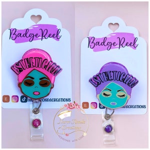 Esthetician Badge Reel, Esthetician Gift, Glitter Badge Reel, Cute Badge Reel, Skin Care Specialist Reels, Facial Badge ReeL