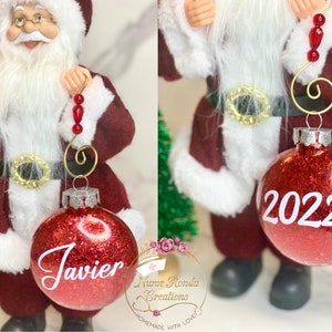 Christmas Ornament, Custom Plastic Name Ornament, Holiday Ornament, Plastic Flat Disc Ornament 3.15 inch