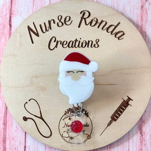 Santa Claus Badge Reel, Christmas Badge Reel, Holiday Badge, Healthcare, Medical, Gift