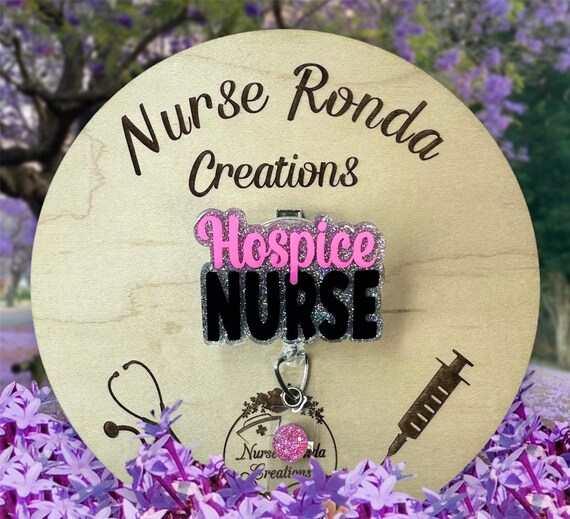 Hospice Nurse Badge Reel, Hospice Nurses Rock, Medical, Gift, Cute Hospice Badge, RN LPN Badge Reel