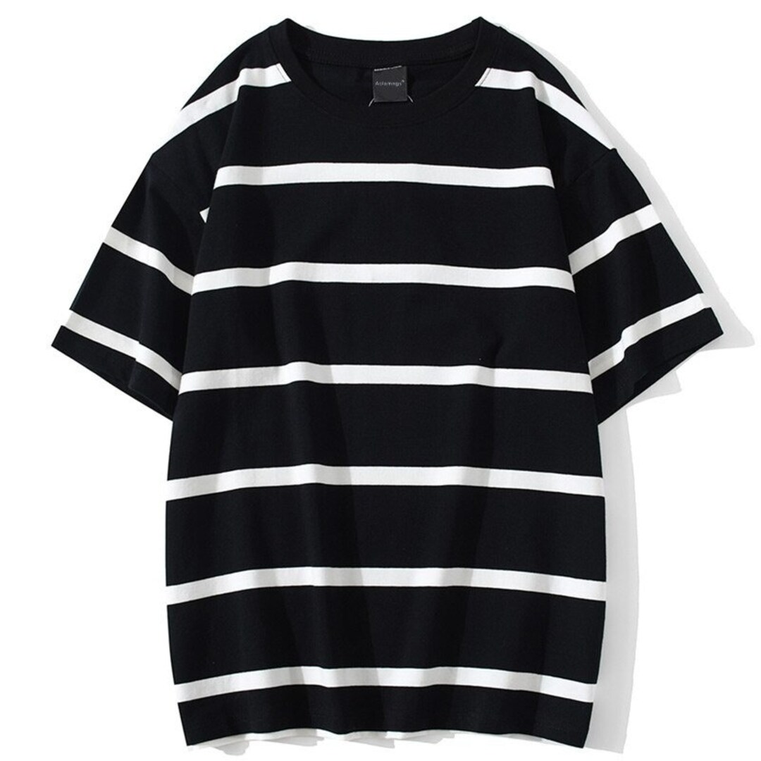 Y2K Striped T Shirt Khaki Casual Japanese Streetwear Unisex - Etsy