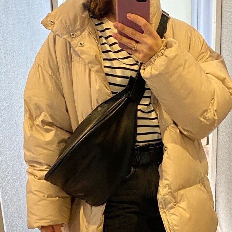 Vegan Leather Shoulder Sling Bag Belt Minimalist Crossbody Etsy