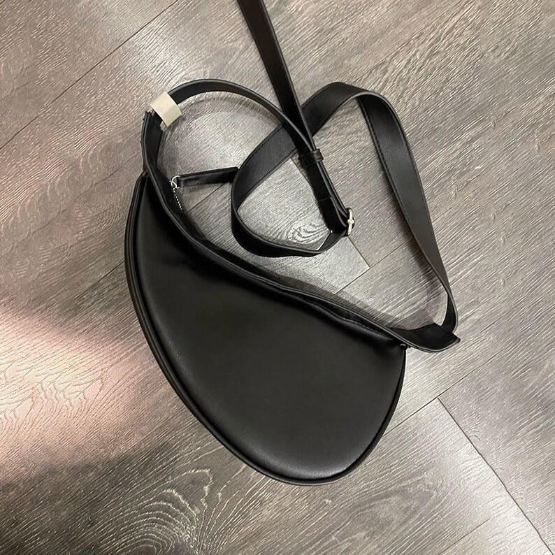 Vegan Leather Shoulder Sling Bag Belt Minimalist Crossbody Etsy