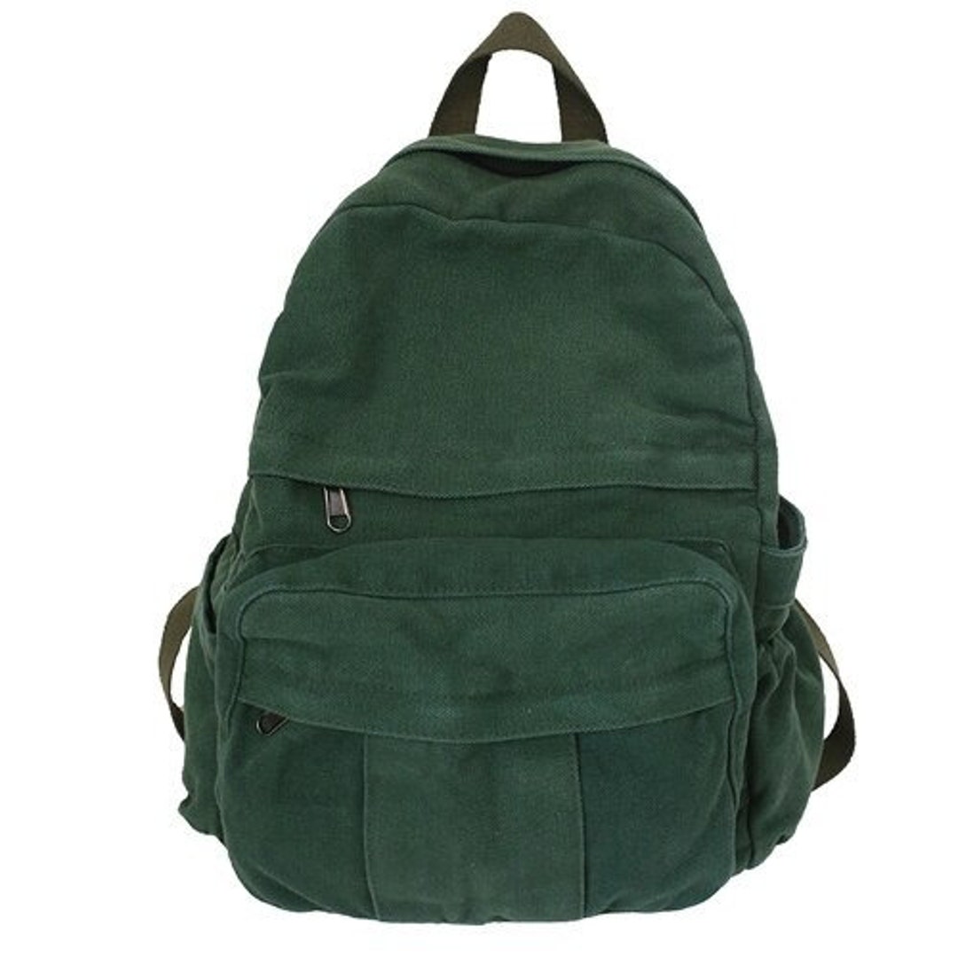 Canvas Backpack Zipper School Bag Laptop Travel Casual Vintage - Etsy