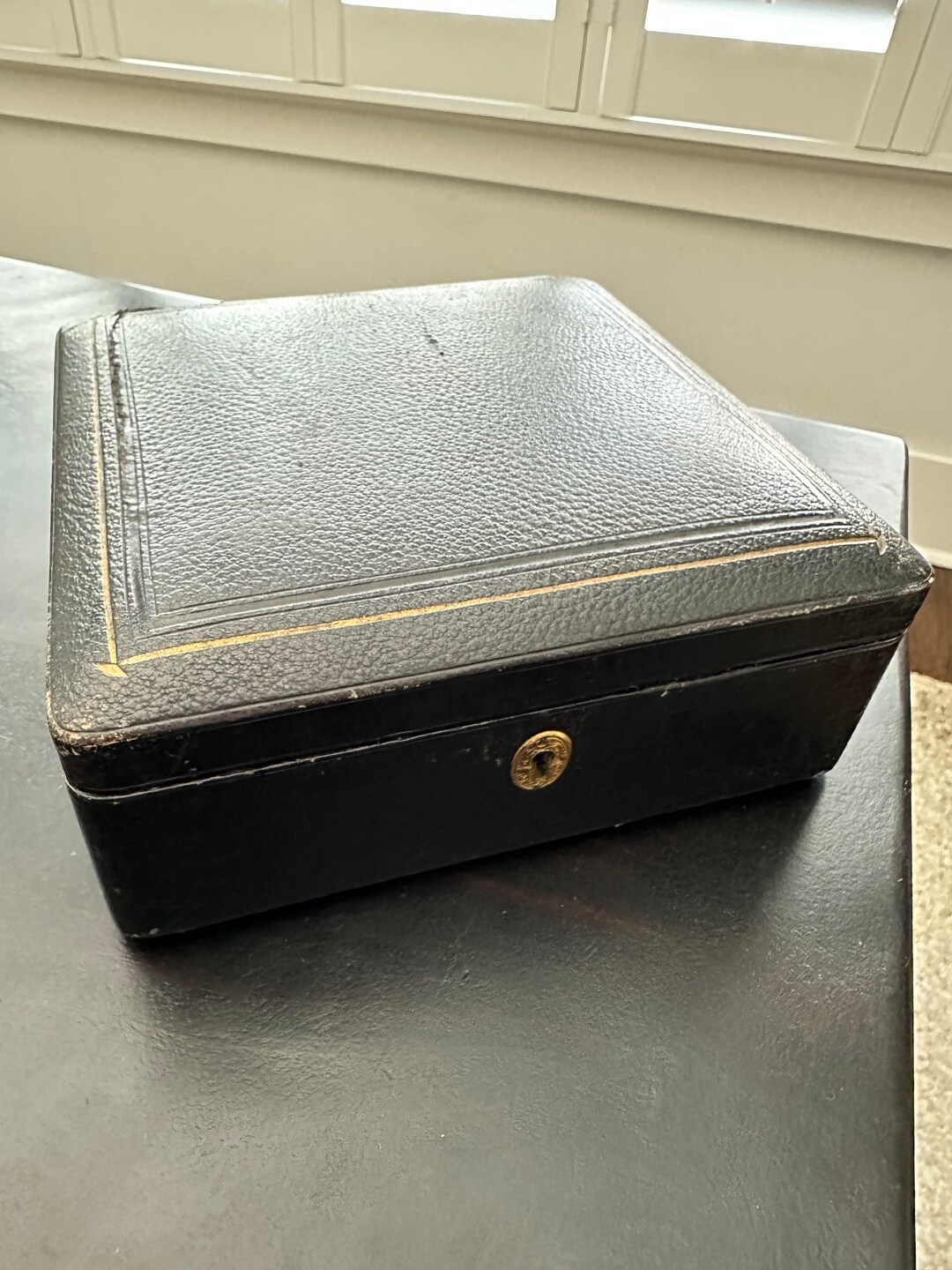 Antique Leather Jewelry Box, Twotier, Working Lock & Key, C. 1890 Etsy