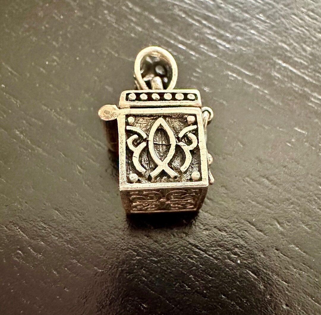 Vintage Sterling Silver Prayer Box Charm Etsy