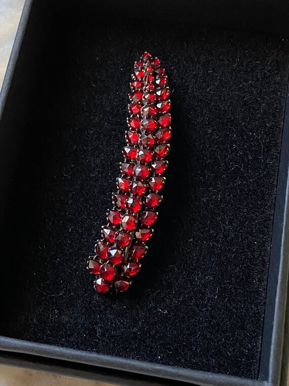 Antique Bohemian Garnet Bar Brooch