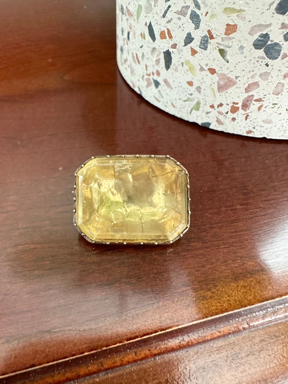 Antique Georgian Citrine Brooch, 12ct Gold - image 1