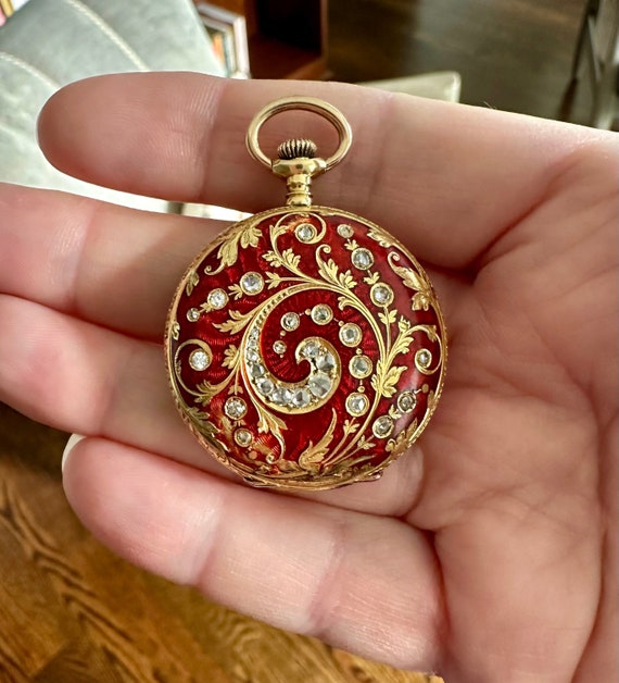 Red pocket watch sale
