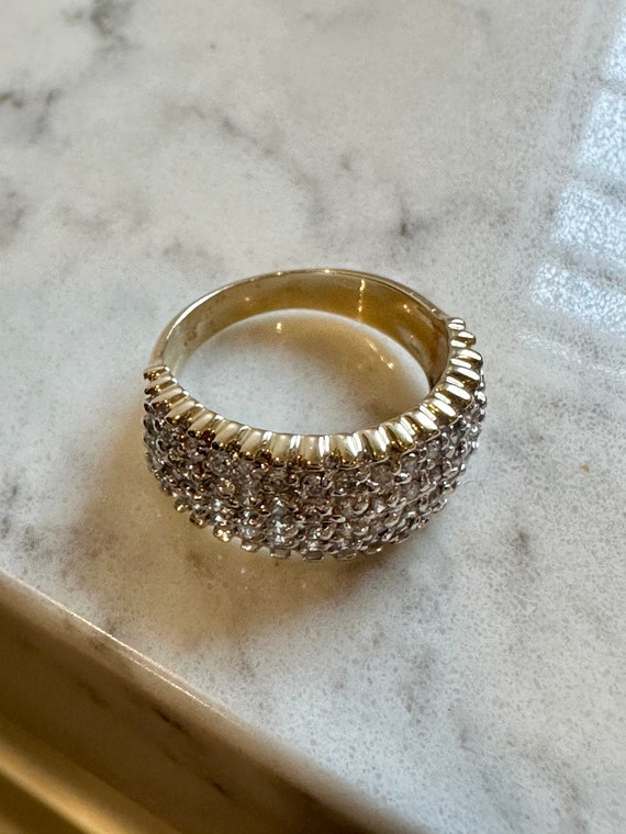Vintage Diamond and 14k Yellow Gold Band Ring, 60… - image 5