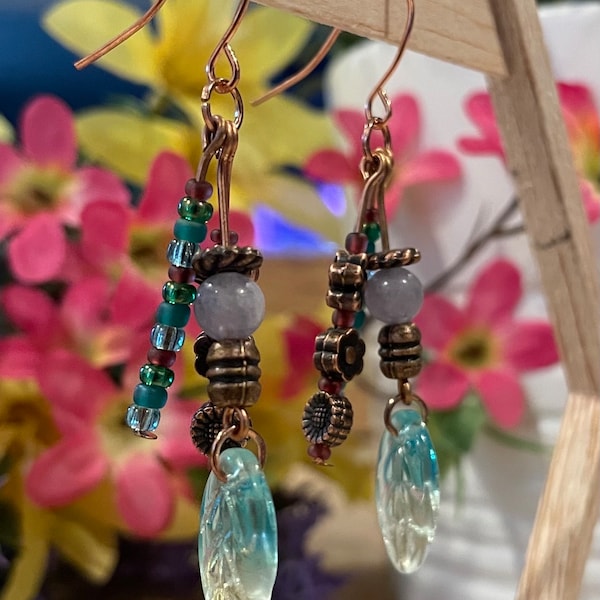 Tangled Mess - Forest - Charm Boho Style Dangle Earrings - (FO-BC-0021)