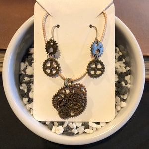 Steampunk Jewelry Set - Earrings AND Necklace!!