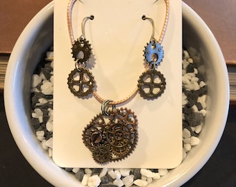 Steampunk Jewelry Set - Earrings AND Necklace!!