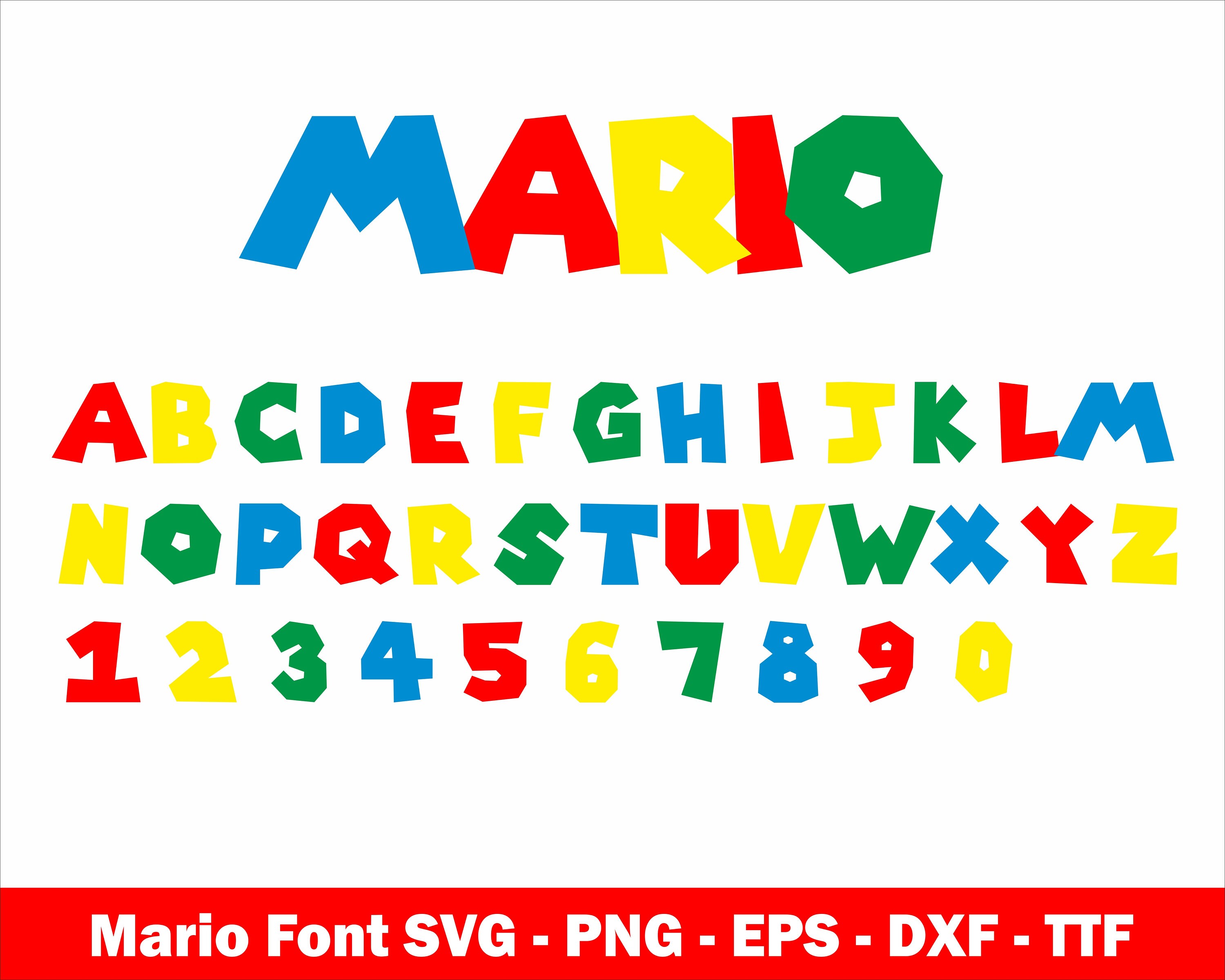 Mario Font Svg Mario Alphabet SVG Mario Svg Png Eps TTF Font Etsy Canada