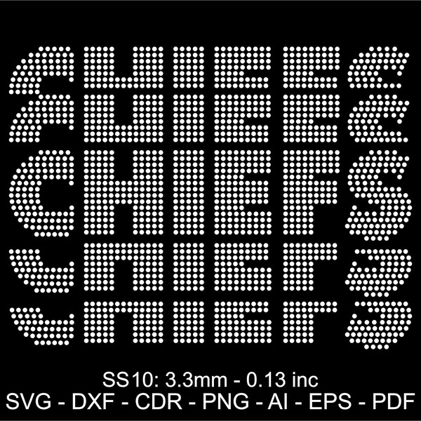 Chiefs Rhinestones Template - Etsy