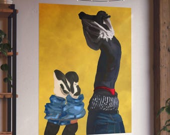 Black Gay Couple Art, Black Love Art, LGBTQ Wall Print Art, Sexy Wall Art, Sexy Prints, Provocative Black Art, INSTANT DOWNLOAD, Queer Art