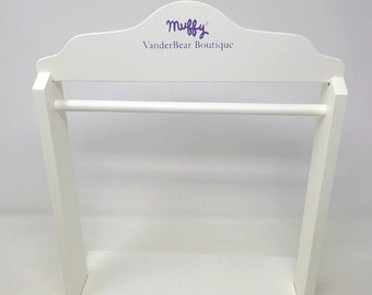 Muffy VanderBear Wooden Boutique White or Dark Wood Furniture Piece Clothing Rack RARE