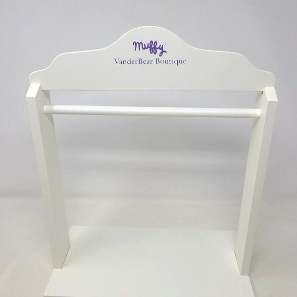 Muffy VanderBear Wooden Boutique White Furniture Piece Clothing Rack RARE