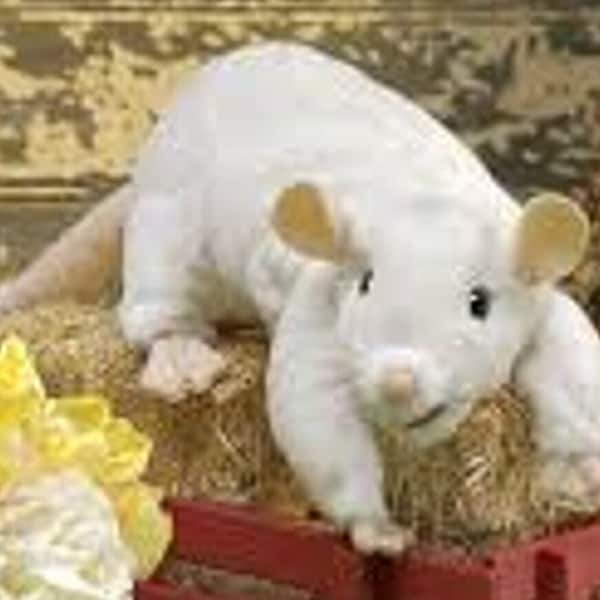 Folkmanis White Rat Mouse Hand Puppet - 3038 Brand New w/ Tags