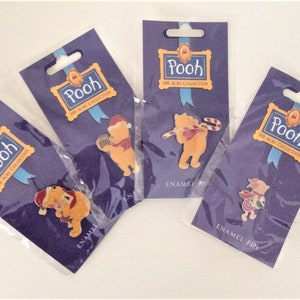 Vintage Disney Winnie the Pooh 100 Acre Collection Christmas Series Enamel Pin NEW