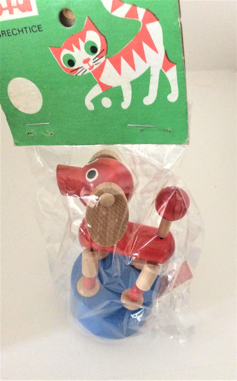 Vintage Wooden Finger Push Button Collapsing Puppet Little Red - Etsy