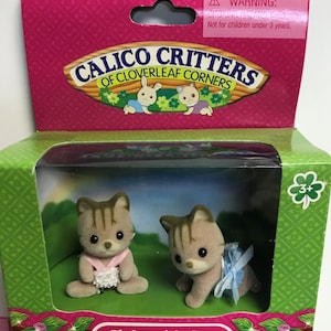 Calico Critters Caramel Cat Twins CC2012 RARE NEW