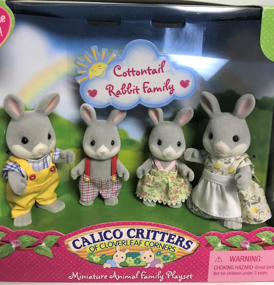 Vintage Calico Critters Cottontail Family Bunny Rabbits CC1628 RARE New ...
