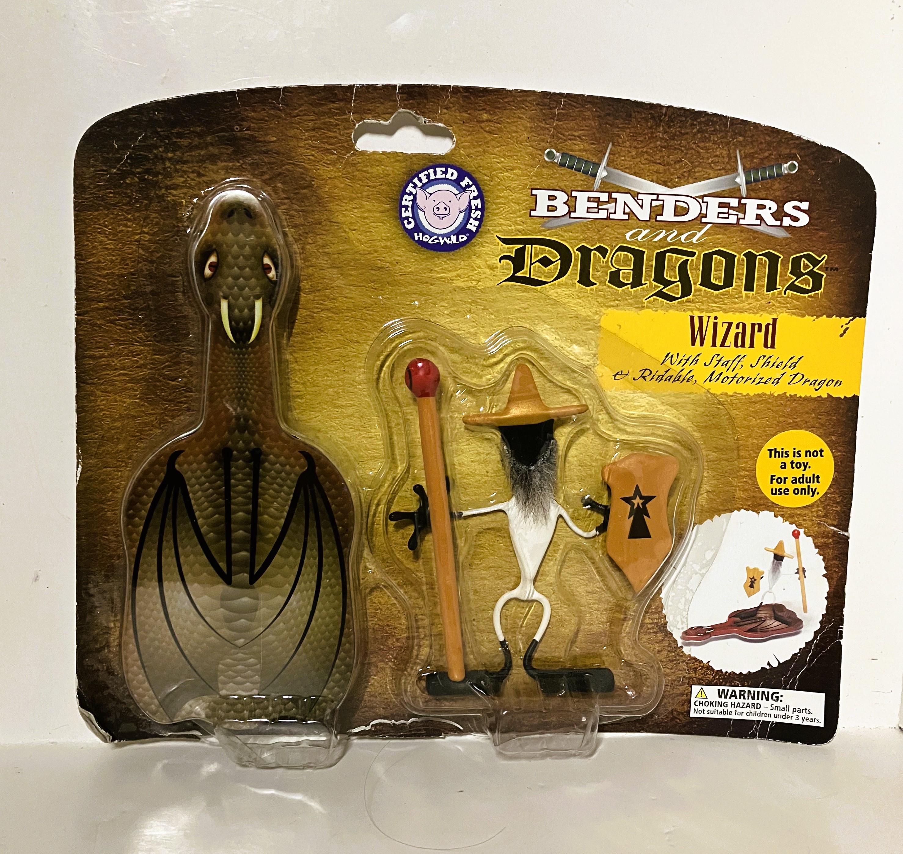 Vintage Hog Wild Magnetic Collectible Benders and Dragons Wizard