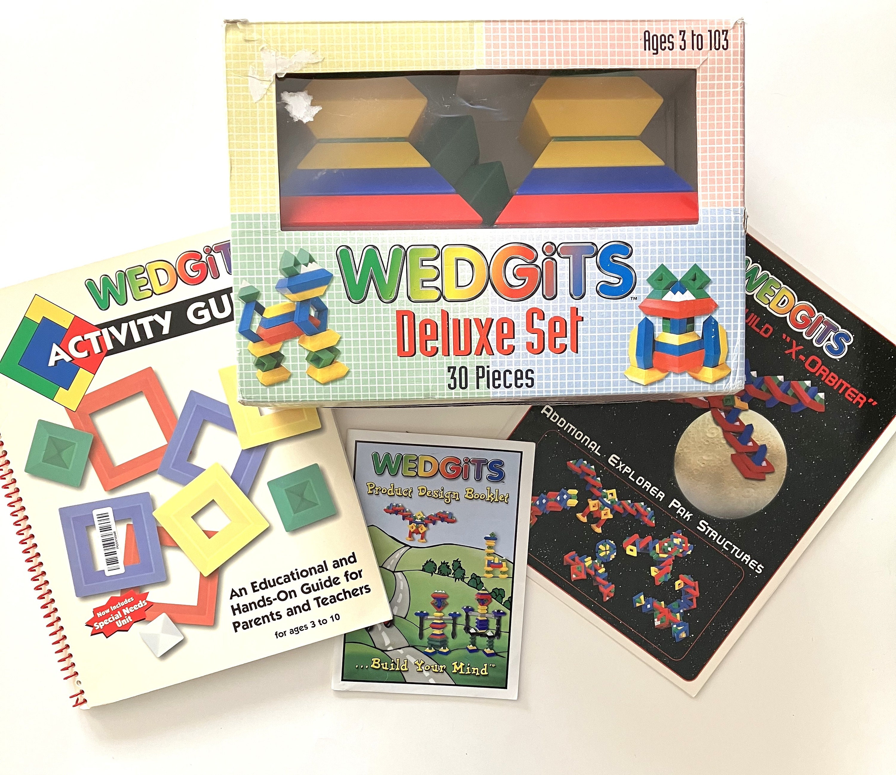 Wedgits Deluxe Set 30 Pieces Building Block Stacking Set W/bonus
